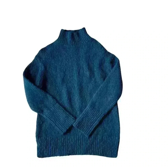 New Vince Women's Mock Neck Wool Blend Sweater Green - Picture 6 of 10